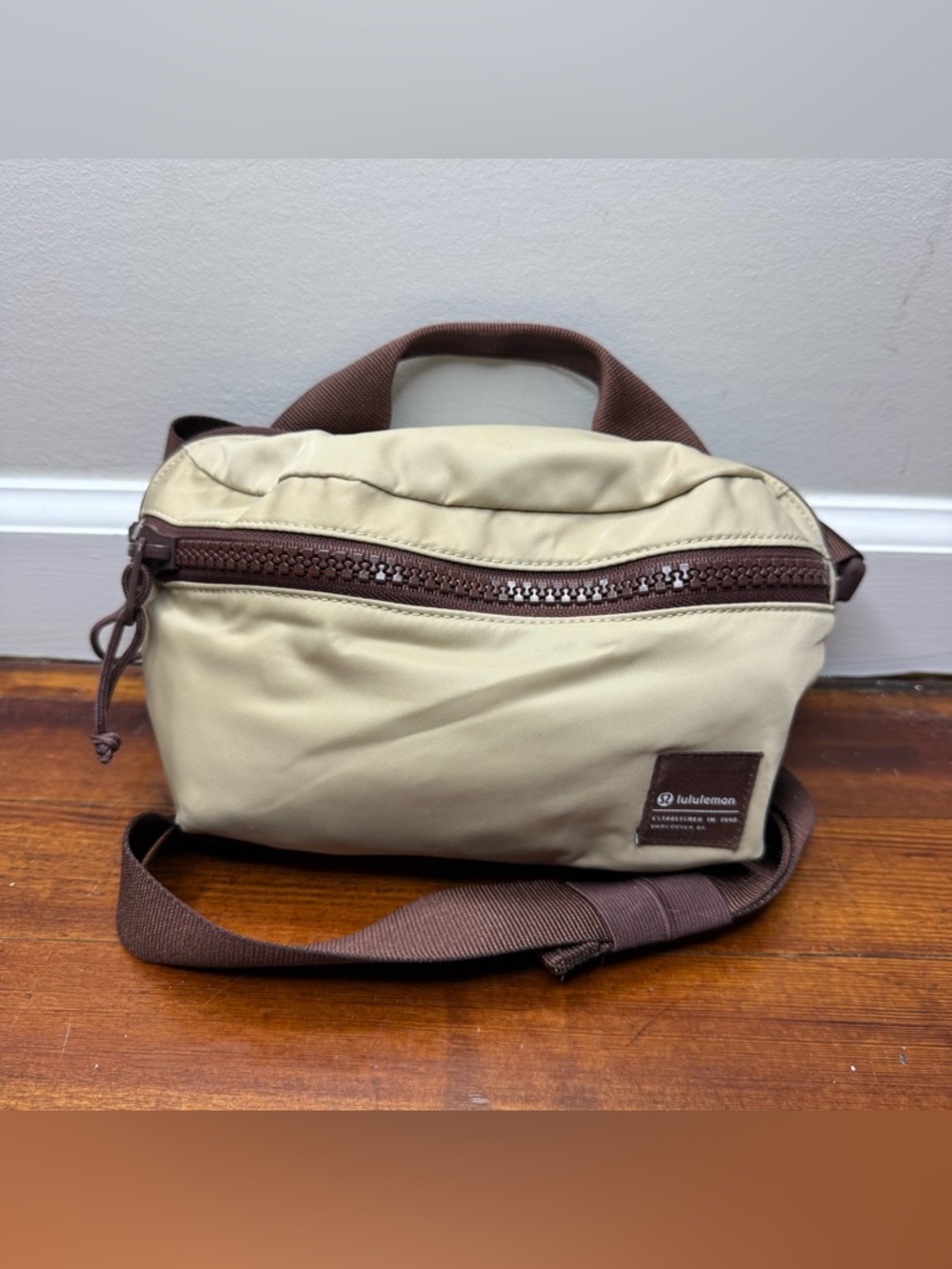 lululemon athletica Beige and Brown Sling Belt Bag